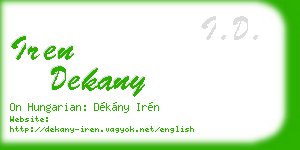 iren dekany business card